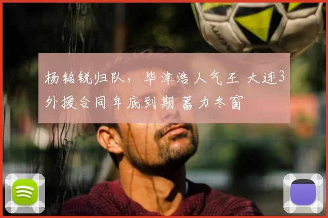 杨铭锐归队，毕津浩人气王 大连3外援合同年底到期 蓄力冬窗